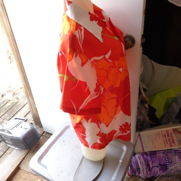 NOS VTG 70s Big Collar LOUD Floral Hawaiian Shirt M Hawaii Nei Polyester AS IS - Picture 6 of 9